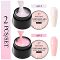 2/3pcs Extension Nail Polish Set Clear White Pink Gold Foil Glitter Quick Builder Gel Uv Led Nail Glue Nail Tips Extension Kit