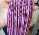 Purple Gem Beads Small Round Faceted Crystal Stone Beads Amethysts Crystal Mica Loose Beads For Jewelry Making DIY Necklace 15"