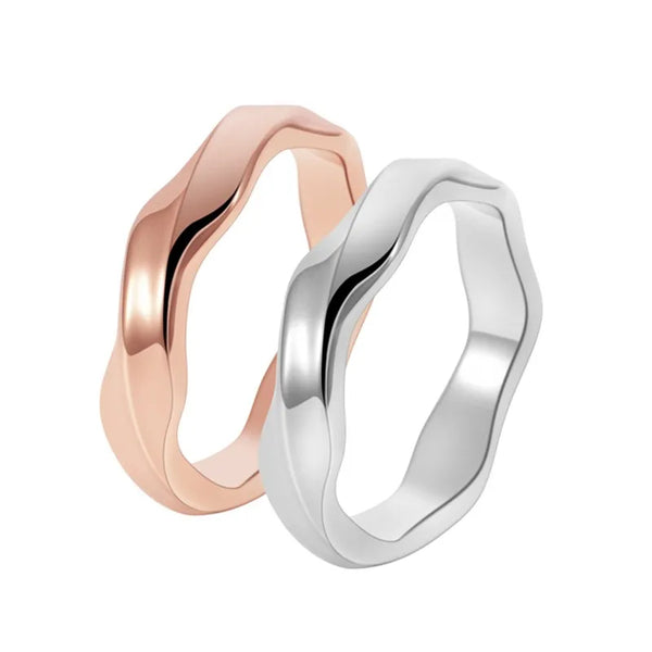 Stainless Steel Twisted Mobius Ring Wedding Band for Women Men Size 6-12