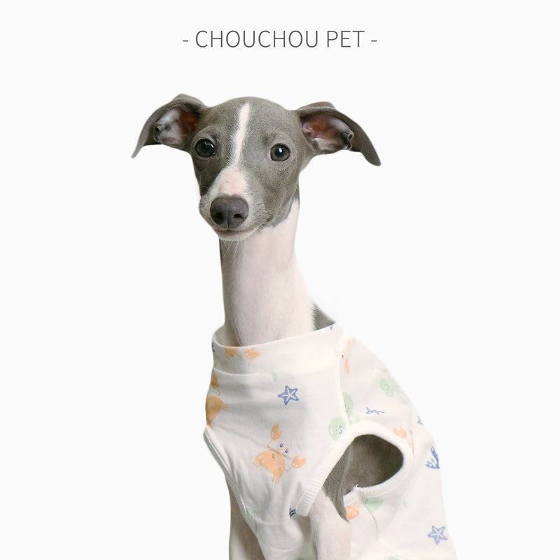 Dog Summer Clothes Italian Greyhound Whippet Summer Vest Cotton Printed Dog Clothes