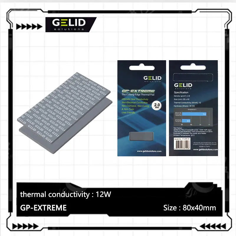 GELID GP-EXTREME Thermal Pad12W CPU/GPU Graphics Card Motherboard high-performance Pad Heat Dissipation Silicone Pad Multi-Size