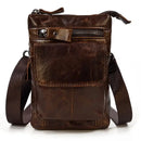 Retro Men's HiP Bum Waist Bags Clip Buckle Belt Waist Packs Zip Small Mini Fanny Pack Genuine Leather Cowhide Man Belt Pouch