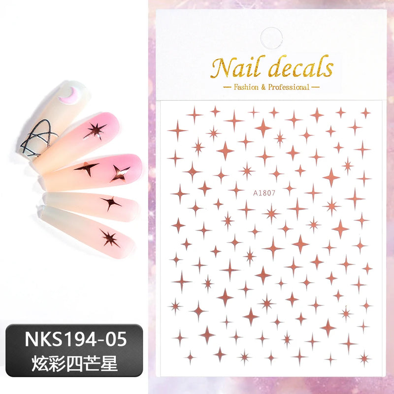 1 Pc Nail Strip Stickers Black/Gold/Rose Gold/Silver Metal Strip Tape Nail Art Adhesive DIY Foil Tips Nail Sticker Decals NK11