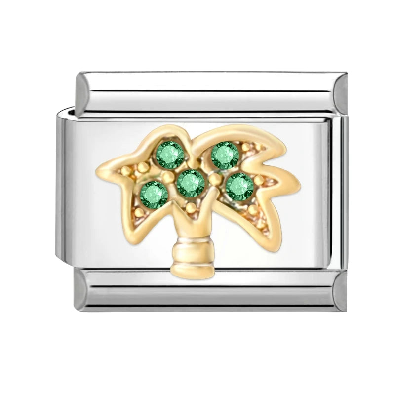 3D Charm Bracelet Rabbit Sun Flower Moont Italian Charm Links Fit 9mm Bracelet Stainless Steel Jewelry DIY Making Birthday Gift