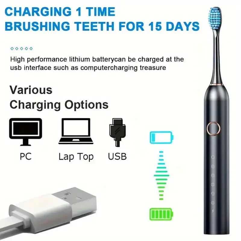 Xiaomi Electric Ultrasonic Toothbrush Six Speed Mode Home Soft Hair USB Charging Waterproof Adult Tooth Automatic Couple Set