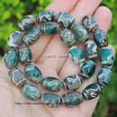 8pcs ,10x14mm Natural Green Agate Ancient Tibet Dzi beads, Many patterns, For DIY Jewelry making !