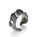 Retro Cyberpunk Gear Armor Ring For Men Antique Punk Gothic Adjustable Ring Handmade Rock Biker Accessories Man Jewelry Gift