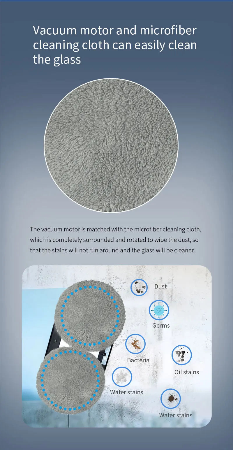 Ultra-thin Robot Vacuum Cleaner Window Cleaning Clean Glass Electric Window Cleaner Blackout Protection