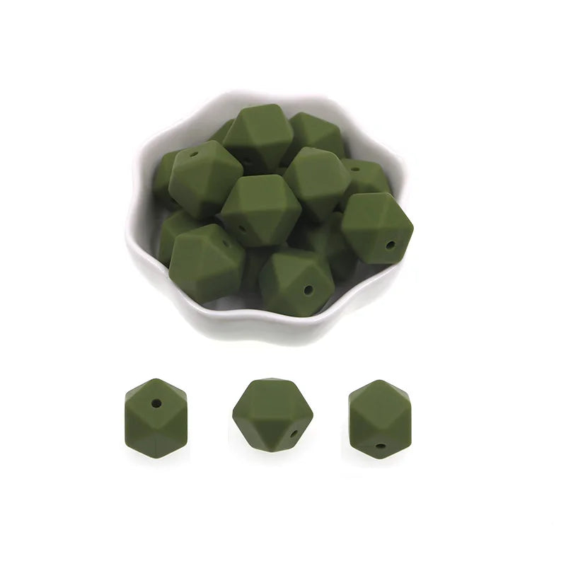 Kovict 14/17mm 10pcs Hexagon Silicone Beads For Jewelry Making Silicone Bead To Make Bracelets Necklace Making Accessories