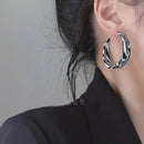 Semicircle Leopard C-Shape Hoop Earrings Women Large Circle Round Big Hoop Earrings For Women Girl Wedding Party Jewelry