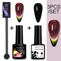 LILYCUTE 7ML 9D Cat Magnetic Gel Polish Set Semi Permanent Soak Off UV LED Glitter Nails Magnet Stick Black Gel Needed