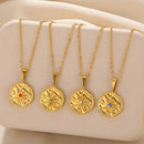 Love Heart Stainless Steel Necklace for Woman Gold Color Zircon Fashion Pendant Chain Jewelry collares para mujer