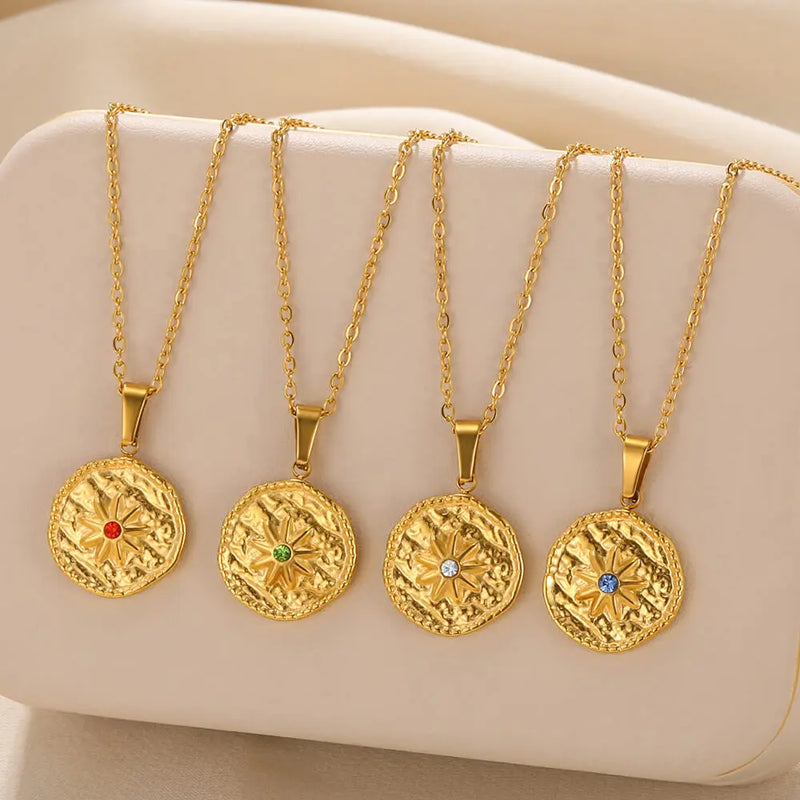 Love Heart Stainless Steel Necklace for Woman Gold Color Zircon Fashion Pendant Chain Jewelry collares para mujer