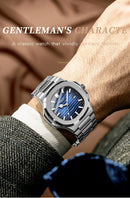 Classic Retro Brand Men Watch Business Steel Belt Calendar Luminous Waterproof Square Male Clock Fashion Quartz Watches gift