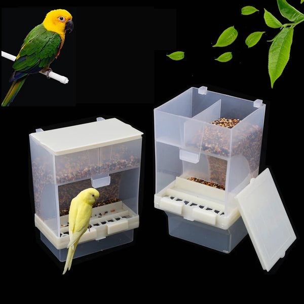 1PC Practical Plastic Removable Feeder Pet Bird Container Parrot Cage Hanging Automatic Feeder Bird Feeder