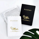 2PCS a Set Mr/Mrs Lovers PU Leather Passport Cover Case Card Holder Travel Accessories Lightweight Wallet Gift For Couples