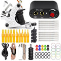 Beginner Complete Tattoo Kit Machine Gun Set with Mini Power Supply Grips Body Art Tools Set Permanent Makeup Tattoo set