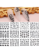 12pcs Nail Stickers Flower Leaf Lace Design Geometry Line Nail Art Sliders Manicure Polish Decal Wrap Decorations Wholesale