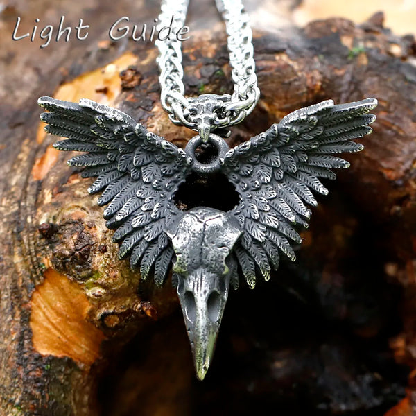 2022 NEW Men's 316L stainless steel fashion Viking retro RAVEN Pendant Necklace for teens Vintage Jewelry Gift free shipping