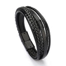 Men Genuine Leather Bracelets Multilayer Braided Rope Bracelets for Man Jewelry Bracelet Homme