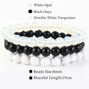 8mm 3Pcs/Set Natural Stone Bracelet Rose Quartz Opal Turquoise Amethysts Hematite Jaspers Bracelets For Women Men Jewelry