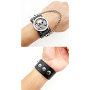 Classic Flip Design Punk Skull Men's Wrist Watch Stainless Skull Chain Elements Cool Fashion for Cosplay Lovers Watches