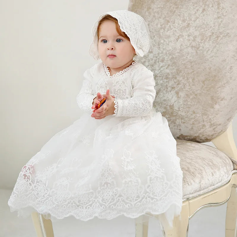 European and American Extended Baptismal Extra Christening Gown Baby Party Dress Baby Girl Dress Vestidos Para Navidad De Bebes
