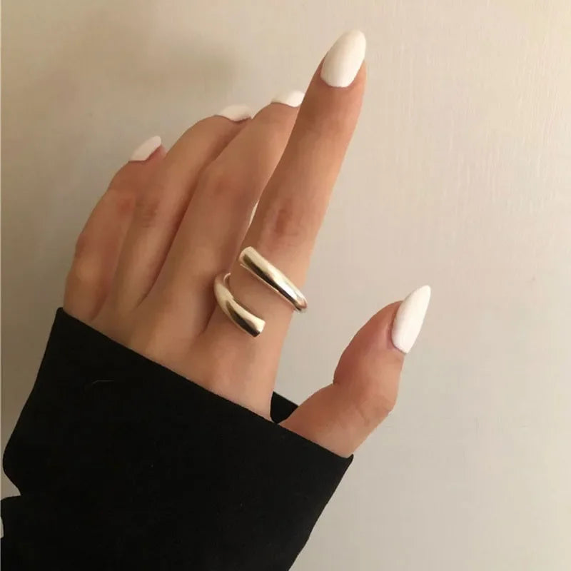 LATS New Fashion Designer Gold Silver Colour Water Drop Ring Woman Europe America Luxury Jewelry 2024 Trendy Accessories Gift