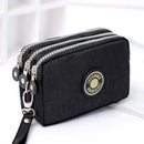 Thickened Three-layer Long Zipper Pocket Purse Women's Handbag Wrist Mobile Phone Bag Cute Washable Cloth Bags
