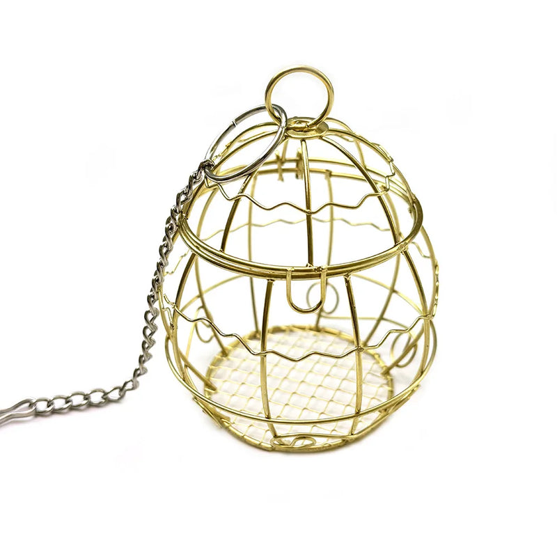 1pc Random colors Parrot toy metal cage Bird chewing toys Small pet hamster feeding toys Fruit basket Rabbit foraging Bird toys