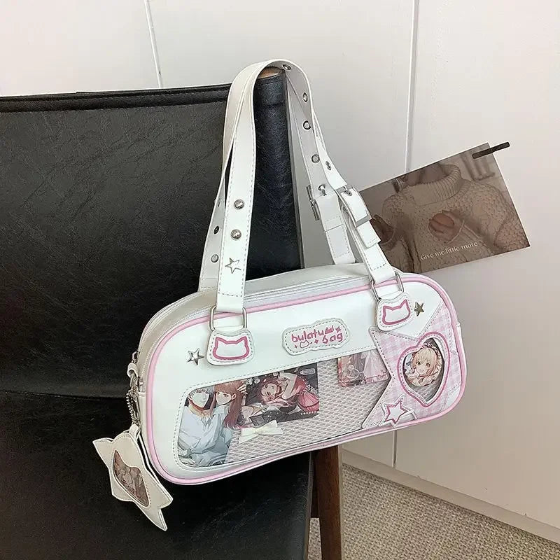 HAEX Y2K Harajuku Women Ita Bags Fashion 2024 Lolita JK Uniform Crossbody Shoulder Bags Subculture Individuality DIY Bolso Mujer
