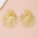 Retro Personality Exaggerated Fan-shaped Tassel Geometric Women's Earrings Heart-shaped Temperament Gift Jewelry