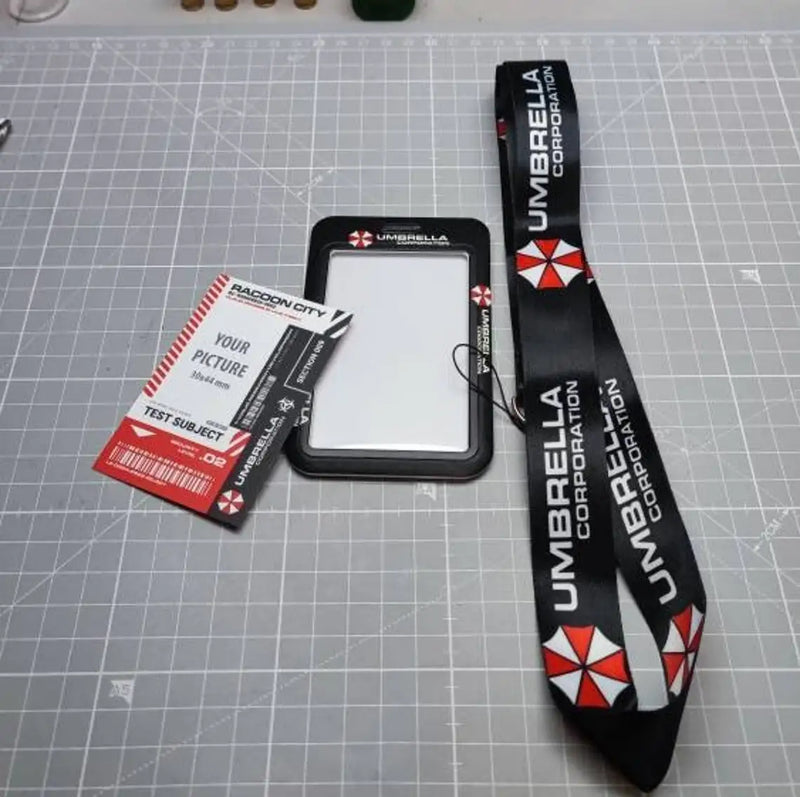 Double Sides Umbrella Lanyard & Card Holder By Umbrella Corporation Neck Strap Card ID Holders with Employee information card