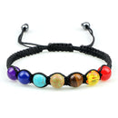 Hot 7 Chakra Beads String Bracelet Handmade 6/8mm Natural Stone Braided Yoga Reiki Healing Balance Bangles Yoga Jewelry Gifts