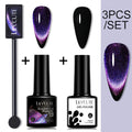 LILYCUTE 7ML 9D Cat Magnetic Gel Polish Set Semi Permanent Soak Off UV LED Glitter Nails Magnet Stick Black Gel Needed