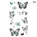 1Sheet Waterproof Temporary Tattoo Sticker 3D Butterfly Theme Fake Tattoo for Women Body Leg Arm Art