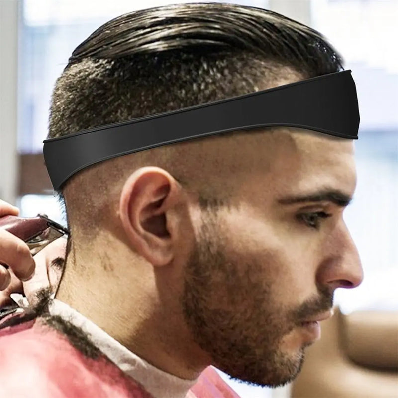 Home Haircuts Headband Silicone Curved Neckline Shaving Haircut Template and DIY Hair Trim Guide Hair Styling Cutting Ruler Tool