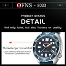 OFNS New Style Fashion 8033 Men's Quartz Watch Simple Fashion Waterproof Calendar Watch Casual Silicone Strap Watch Wristwatch