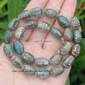 8pcs ,10x14mm Natural Green Agate Ancient Tibet Dzi beads, Many patterns, For DIY Jewelry making !