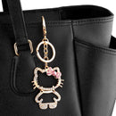 Sanrio Hello Kitty Cute Crystal Masonry Keychain Metal Backpack Pendant Keychain Ring Fashion Keychain Party Toy Easter Gifts