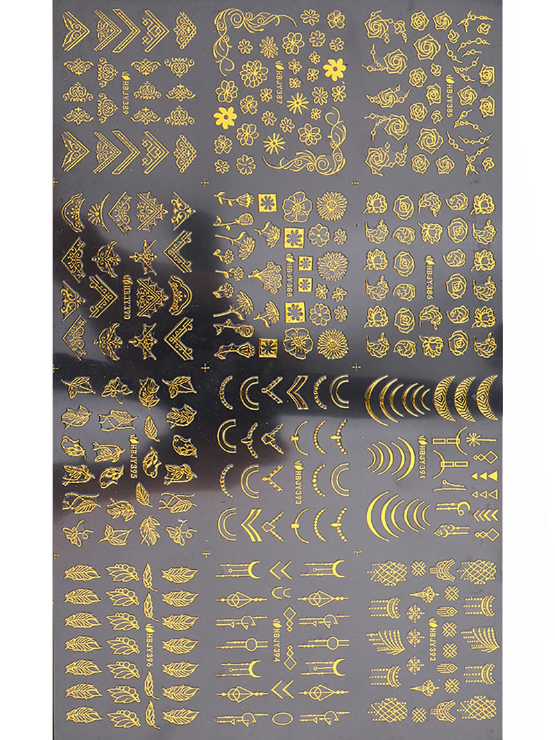 12pcs Nail Stickers Flower Leaf Lace Design Geometry Line Nail Art Sliders Manicure Polish Decal Wrap Decorations Wholesale