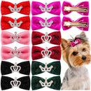 10PCS Glitter Dogs Bow Hairpin Puppy Crown Bow Clips for Dog Queen Cat Dog Hair Clip Dog Hair Accessories Pet Supplies