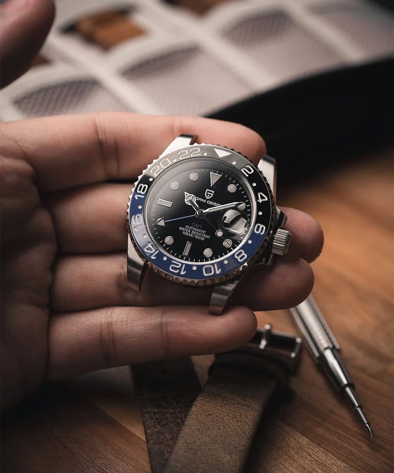 2024 New PAGANI DESIGN 40MM Men Mechanical Watch Luxury Ceramic Bezel Automatic Watch 10bar Waterproof Sapphire Glass GMT Watch