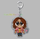 Hot Horror Game Chibis Keychains for Accessories Bag Cute Jimmy Curly Anya Sallyface Keyrings Jewelry Friends Gamer Gaming Gifts