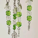 Handmade Beaded Phone Chain Four Leaf Clovers Cellphone Charm Colorful Keyring Pendant Cellphone Charm Accessory