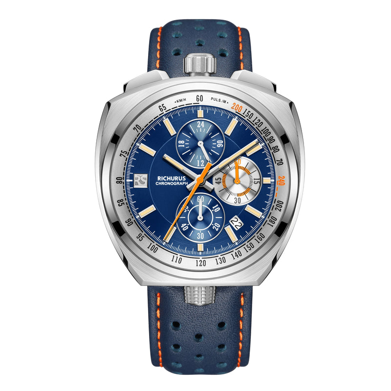 New Luxury Men Watches Multi-functional Sports Chronograph Stainless Steel Case 5ATM Waterproof Quartz Wristwatch Montre Homme