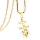 Catholic Caravaca Crucifix Orthodox Russian Cross Necklace Pendant With Cherub Angel Best Christian Necklace Jewelry Gifts