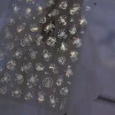 1Pcs Luxury Gold Christmas Nail Decorations Stickers Press on Nails 5D Laser Snowflake Christmas Tree Nail Art Sticker Decal DIY