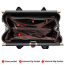 Aidrani  Genuine leather women's handbag, large capacity crocodile patterned cowhide bag, black