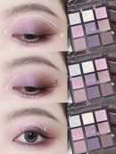 Pearlescent Matte Grey Purple Eye Shadow Punk Smoke Purple 9 Colors Eyeshadow Palette Makeup Palette Glitter Eye Pigment Palett